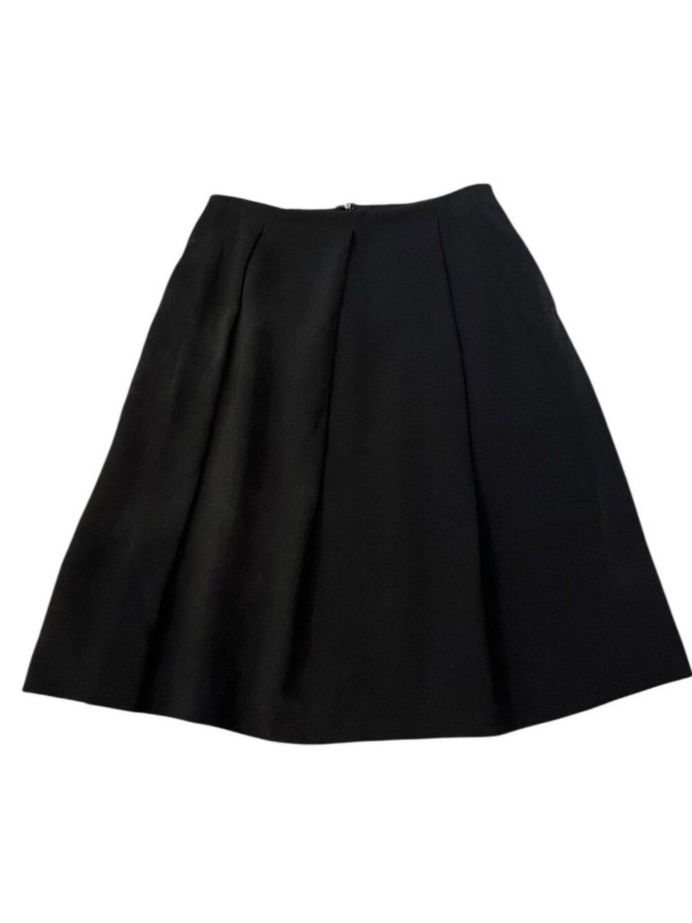 MaxMara Size 2 Black Pleated A Line Skirt Business Lined Knee Length Poland